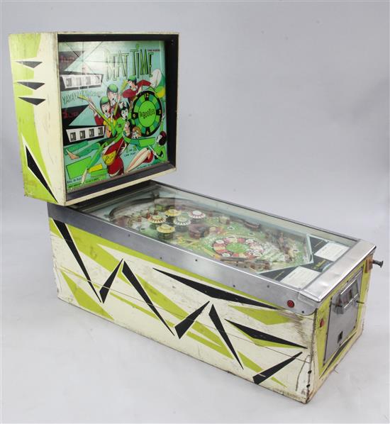 A 1960s Williams Electronics Inc. Beat Time The Bootles pinball machine, overall 4ft 6in.